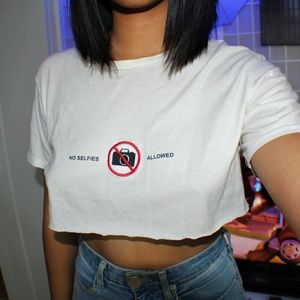 No Selfies Allowed Crop top